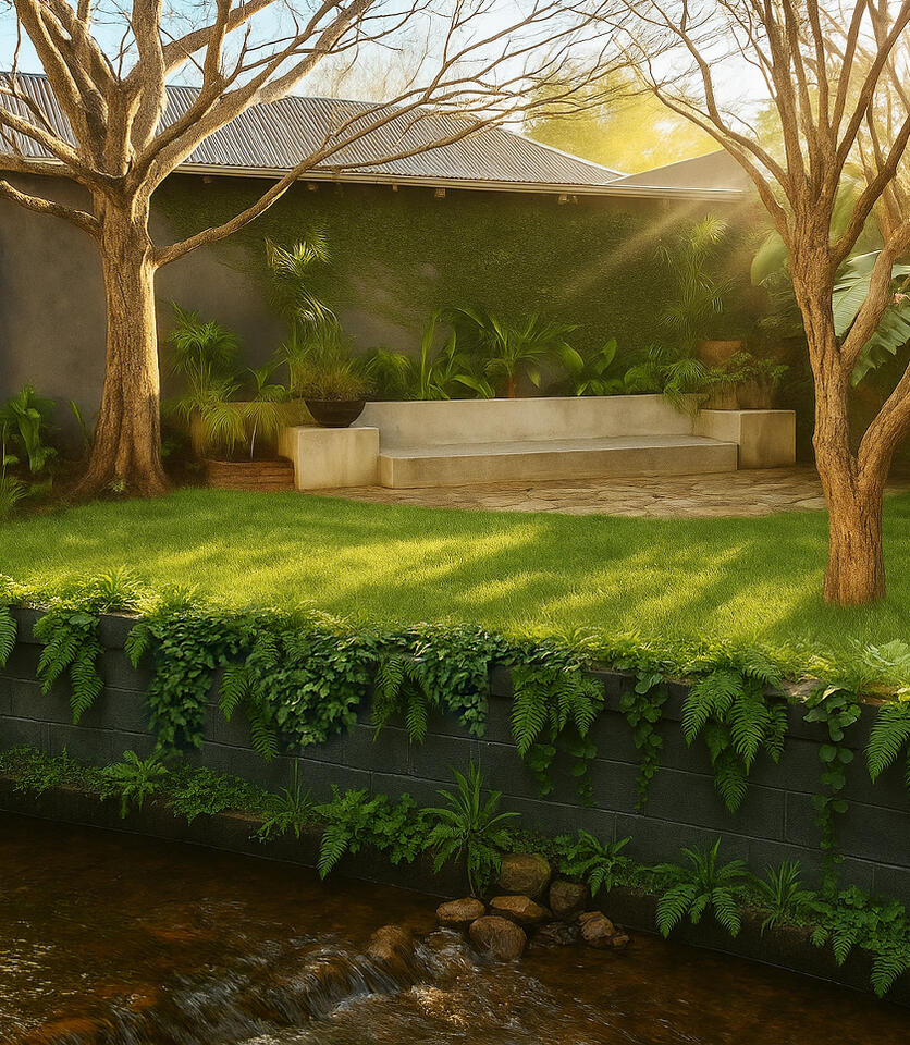 Ligra virtual staging - garden outdoors